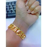 ราคา （จัดส่งจากประเทศไทย）. Slife เลสข้อมือทองแบบใหญ่ สำหรับผู้ชาย หนัก 3 บาท กว้าง 1.5 เซนติเมตร ยาว 6.5- 7.5 นิ้ว ชุบเคลือบแก้ว งานฝีมือจากช่างเยาวราช ไม่ลอกไม่ดำ Fashion accessories #อย่าน้อยใจตัวเอง (17