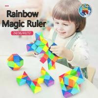 ราคา SENGSO Rainbow Magic Ruler 24/36/48/72 PCS Sturdy and Fun Children Puzzle Educational Toys High-quality 3D Rubic Cube Ruler Toys for boys and kids Gift for Child Gift Boxed (1733315789062964956)