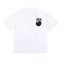 ราคา Stussy 8 Ball Series, SS24, เสื้อยืดคอกลมขนาดใหญ่, กราฟิกแปดลูกสีดำคลาสสิก, Unisex, สไตล์วินเทจอเมริกัน (1733187577463342767)