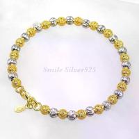 ราคา กำไลเงินแท้92.5% ชุบ2 กษัตริย์ ลายฉลุสลับBall Moon ขนาด 5 mm. (1731870793260696586)