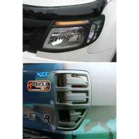 ราคา ☆(1ชุด) ชุดครอบไฟหน้า+ท้าย ฟอร์ด เรนเจอร์ 2012 - 2015 สีดำด้าน FORD RANGER PX T6 ครอบไฟรถยนต์ ของแต่งฟอร์ด ราคาถูก♭ (1732841403633797000)
