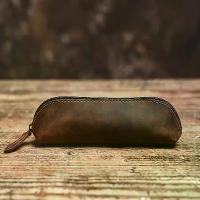 ราคา ซองใส่ปากกาหนังแท้ แบบวินเทจ 1 ชิ้น ทนทานด้วยวัสดุหนังชั้นดี ปิดซิป เหมาะสำหรับปากกา แว่นตา เครื่องเขียน ซองดินสอหนังสไตล์ย้อนยุค กระเป๋าหนังขนาดเล็ก ที่ใส่ปากกา (1733137233533502796)