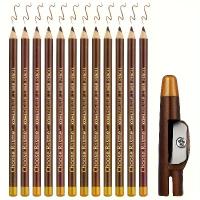 ราคา ชุดดินสอเขียนคิ้วและอายไลเนอร์สีน้ำตาลเข้ม 12 ชิ้น ผิวด้านแบบธรรมชาติ ดินสอเขียนขอบตาและอายไลเนอร์ เครื่องสำอาง ดินสอแต่งหน้าติดทนนาน กันน้ำ สำหรับผู้หญิง มืออาชีพ แต่งตา ดินสอ สีดำ (17327991304082901