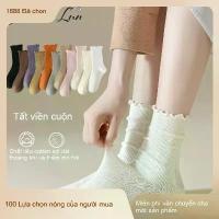 ราคา ถุงเท้าคอตตอนฤดูร้อน สำหรับผู้หญิง ความยาวกลางน่อง ขอบระบาย ตัดแต่งผ้าฝ้ายแท้ สไตล์หวาน ๆ ญี่ปุ่น ถุงเท้าคอตตอนกลางน่องอิดโรย แผ่นแปะ เป้า เทป พราง หน้า ออก กางเกง เก็บ พุง sabina (1731410601346303561