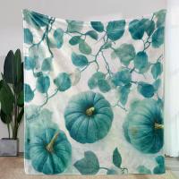 ราคา ผ้าห่มพิมพ์ลายพฤกษศาสตร์ ใบฟักทองสีน้ำเงินเข้มและสีเขียว ทำจากผ้าโพลีเอสเตอร์ เหมาะสำหรับเตียง โซฟา ท่องเที่ยว แคมป์ปิ้ง และสำนักงาน (1732795413737998192)