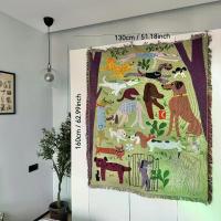 ราคา พรมสวนสุนัขสไตล์วินเทจ ลายสุนัขสีสันสดใสบนพื้นหลังสีเขียว Jacquard ทุกฤดูกาล ของตกแต่งบ้านที่สะดวกสบาย เหมาะสำหรับโซฟา เตียง และคนรักสัตว์เลี้ยง ผ้าห่มธีมอาสนะทอคุณภาพสูง ผ้าคลุม (1732827549772514463)