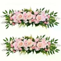 ราคา พวงมาลัยดอกไม้หรูหรา [2 ชิ้น] ยาว 70 ซม. สีพาสเทล/ขาว/เบจ เหมาะสำหรับงานแต่งงาน เทศมาวิวาห์ วันแม่ วันวาเลนไทน์ ตกแต่งด้วยดอกกุหลาบและใบไม้หล่น ทำจากพลาสติกทนทาน พร้อมใบไม้สีเขีย (1732988195935389330)