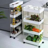 ราคา ชั้นวางของแบบล้อเลื่อน หลายชั้น แบบพกพา เหมาะสำหรับห้องน้ำและห้องครัว ที่เก็บของในตู้เสื้อผ้า รถเข็นเล็ก เคลื่อนย้ายได้ ชั้นวางของอเนกประสงค์ กัว ดิส สีชมพู ตู้ ขาย ลูกชิ้น ทอด ชั้น วาง ร้าน ชํา (1732