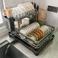 ราคา ชั้นวางจาน Youqin ชั้นวางชามระบายน้ำ ชั้นวางของในครัว ทำจากสแตนเลส ที่ใส่ชามและตะเกียบ ตะกร้าระบายน้ำสองชั้น ชั้นวางของ ชั้น (1732988258048444341)