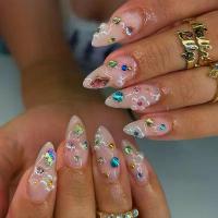 ราคา Trendy Almond Shaped Press On Nails With Full Rhinestones น้ํา อบทอง ทํา art printer machine ปลอมสี ขาว เล็บเจล เด็ก ฟอร์ม ต่อ โพลี่เจล ที่ ติด ปลอม กากเพชร ใช้ จุ่ม กุหลาบ แบบ ส (1732999905142409206)