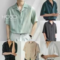 ราคา Houch พร้อมส่ง COD เสื้อนักศึกษาแขนสั้น เสื้อเชิ้ตเกาหลี แฟชั่นผู้ชาย สีพื้น ผ้านิ่มใส่สบาย ไม่ต้องรีด เชิ้ตแขนสั้น oversize ชาย (1733022792430224959)