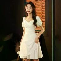 ราคา ชุดเดรสสีขาว ชุดเดรสเล็ก ชุดเดรสผู้หญิง ใส่ได้ในโอกาสธรรมดา สไตล์ฝรั่งเศส ชุดเดรสหรูหราน้ำหนักเบา สำหรับงานเลี้ยง ดีไซน์มีเสน่ห์ ความยาวสั้น ชุดฟรุ้งฟริ้งผู้หญิง ชุดพรีเวดดิ้ง (1733273567463179666)