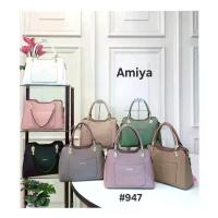 ราคา Amiya code# 947 กระเป๋าสะพายสุดหรู พร้อมส่งครบสีค่ะ ดำ ขาว ครีม ชมพู กะปิ เทา ตาล มีสายสะพายยาวให้ (1733437052543665351)