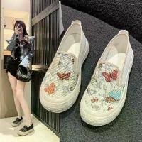 ราคา รองเท้า ผ้าใบ แบบสวม พื้นหนา ใส่สบาย ทันสมัย สไตล์ลำลอง รองเท้าแตะพื้นหนา มาใหม่ (1733104266555458789)