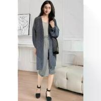 ราคา ผู้ผลิตเสื้อถัก เสื้อคาร์ดิแกนถักแท้สำหรับผู้หญิง ความยาวกลาง ขนาดใหญ่ใหม่ เสื้อผ้าฤดูใบไม้ร่วงที่ทำให้ดูผอม เสื้อกันหนาวถัก เสื้อ คอปาด เสื้อ แขน ยาว ไหมพรม คอ บัว (1733315695312471199)