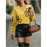 ราคา ซื้อสินค้าจากต่างประเทศ เสื้อกันหนาวผู้หญิง ฤดูใบไม้ร่วง ฤดูหนาว ลายดอกไม้ ถักแฟชั่น เสื้อแขนยาว คอกลม สำหรับผู้หญิง เสื้อ คอปาด เสื้อ แขน ยาว ไหมพรม คอ บัว (1733315704964809887)