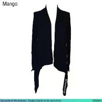 ราคา USED Mango - Knitted Black Open Cardigan | เสื้อคาร์ดิแกนสีดำ เสื้อคลุม แขนยาว ระบาย ไหมพรม สีพื้น แท้ มือสอง COD (1733295992786290165)