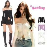 ราคา bentoy พร้อมส่งในไทย U028 สาวไข่มุก เสื้อสเวตเตอร์ถักปาดไหล่ ปักมุก แขนยาว ไหมพรม เข้ารูป ครอปลูกไม้ กางเกง ในเเต๊บ (1733417830624888535)