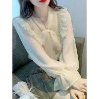 ราคา เสื้อชีฟองโบว์คุณภาพสูง สำหรับผู้หญิง เสื้อสาวยุคใหม่ เก๋ไก๋ และสวย เสื้อเชิ้ตขนาดเล็ก ใหม่สำหรับฤดูใบไม้ผลิและฤดูใบไม้ร่วง ปี 2025 เสื้อ ไหมพรม chamnii (1732820121088591162)