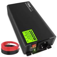 ราคา 2000W/1500W/1000W/500W อินเวอร์เตอร์รถยนต์ อินเวอร์เตอร์คลื่นไซน์บริสุทธิ์ 12V DC เป็น 220V/230V AC จอแสดงผล LED อินเวอร์เตอร์พลังงาน พอร์ต USB คู่ 5V/3.5A เหมาะสำหรับการตั้งแคมป์ รถบ้าน รถบรรทุก (173