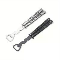 ราคา ที่เปิดขวด รูปร่างเหมือนผีเสื้อ มีดผีเสื้อที่ไม่ได้เหลาหรือลับคม มีดฝึกอเนกประสงค์ ที่เปิดขวดแบบพับได้ มีดปรบ และเครื่องมือฝึก (1732722899896534954)