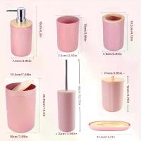 ราคา ชุดล้างห้องน้ำ 7 ชิ้น รวมขวดจ่าย จานสบู่ แปรงขัดห้องน้ำ ที่ใส่แปรงสีฟัน ถ้วยแปรงสีฟัน ถังขยะ ชุดโถสำลีก้าน ดีไซน์ฝาไม้ไผ่ สไตล์ไม่ซ้ำใคร (1732959347019842719)