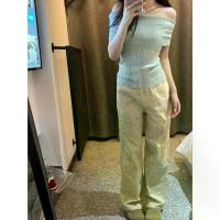 ราคา ท็อปแขนสั้นแบบเปิดไหล่สำหรับผู้หญิง ฤดูร้อน 2024 สไตล์ความปรารถนาอันบริสุทธิ์ สีน้ำเงิน ทรงเข้ารูป ลดน้ำหนัก ท็อปเปิดไหล่ (1733069773929678748)