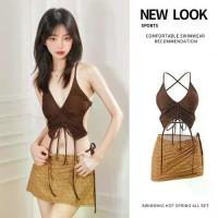 ราคา ดีไซน์ไม่มีหลัง กาแฟ ชุดว่ายน้ำ คอแบบผูก ดีไซน์แบบผูกเชือก ชุดบิกินี่ แบบมินิ ลดน้ำหนัก สายคล้องคอแบบไม่มีหลัง ชุดว่ายน้ำผู้หญิง (1733096215316891582)