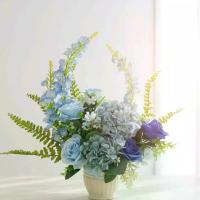 ราคา แจกันปักสำเร็จสีฟ้าแซมน้ำเงิน/สูง60-65ซม./ดอกไม้ปลอม (1732818518927116168)