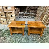 ราคา โต๊ะไม้สัก/โต๊ะข้างเตียง /โต๊ะวางตู้เย็นเล็กขนาด50x60xสูง40ซม. (1732844976968271032)