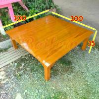 ราคา ☘️ส่งฟรี BF โต๊ะญี่ปุ่น โต๊ะกินข้าวไม้สัก 100*100*35 ซม. โต๊ะกาแฟ โต๊ะนั่งอ่านหนังสือ สีย้อม-ส้มอิฐ **มีรับประกัน** ทำจากไม้สักแท้ทั้งตัว โต๊ะทรงเตี้ยขนาดใหญ่ (1731478920250754902)
