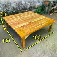 ราคา ☘️ส่งฟรี BF โต๊ะญี่ปุ่น โต๊ะกินข้าวไม้สัก 100*100*35 ซม. โต๊ะกาแฟ โต๊ะนั่งอ่านหนังสือ สีเคลือบใส **มีรับประกัน** ทำจากไม้สักแท้ทั้งตัว โต๊ะทรงเตี้ยขนาดใหญ่ (1731478927372814166)