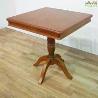 ราคา โต๊ะอาหาร โต๊ะไม้ขากลึง ไม้ยางพารา ทำสีสัก Size : 70x75x75 cm. Baanmainicha (1729579958348777709)