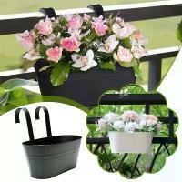 ราคา กระถางดอกไม้แบบแขวน, วัสดุเหล็กโลหะสีดำ, สำหรับพืชกลางแจ้ง, สไตล์โมเดิร์นโบโฮ, ติดผนัง, กล่องหน้าต่าง, ลาน, รั้ว, ถัง (1732010467924871092)