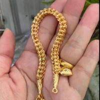 ราคา สร้อยข้อมือเม็ดข้าวโพด เนื้อนอกทองเนื้อในทอง เลเซอรทองแท้ ตะขอ ตลับ (1731315203864626792)