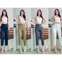 ราคา NK02 กางเกงเอวสูงกระบอกเล็ก 2 ตะขอ 8 ส่วน กางเกงใส่ทำงานผู้หญิงเอวสูงทรง (1733303666089952402)