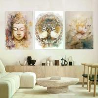ราคา ศิลปะบนผนัง, ชุด 3 ชิ้น, ภาพวาดพระพุทธเจ้าและดอกบัว, สำหรับตกแต่งผนัง, ภาพวาดบนผืนผ้าใบ, ภาพวาดบนผืนผ้าใบ, ตกแต่งผนัง, กรอบรูป, ผ้าใบขนาดใหญ่, ผ้าใบห่อ, ภาพวาดผนัง (1732130558536746034)