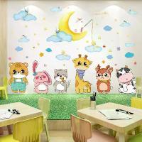 ราคา สติ๊กเกอร์ติดผนังลายการ์ตูน สติ๊กเกอร์ตกแต่งผนังห้องเด็ก ตกแต่งข้างเตียง สติ๊กเกอร์ติดผนังห้องเด็ก สติ๊กเกอร์ติดผนัง วอลล์เปเปอร์ กาวในตัว (1731206852172875963)