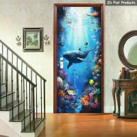 ราคา รูปลอกประตูปลาวาฬ 1 คู่ สติ๊กเกอร์ติดประตูด้านการดำน้ำ ชีวิตมหาสมุทร ปลาวาฬแนวปะการัง และสิ่งมีชีวิตในทะเล กาวในตัว ถอดออกได้ วอลล์เปเปอร์ PVC สำหรับตกแต่งบ้าน (1732855902915430048)