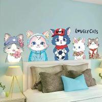 ราคา สติ๊กเกอร์ติดผนังลายแมว ดีไซน์น่ารัก สำหรับตกแต่งห้องเด็ก สติ๊กเกอร์ลายการ์ตูน ตกแต่งผนังพื้นหลัง วอลล์เปเปอร์ สติ๊กเกอร์กาวในตัว (1731714540249056509)
