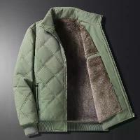 ราคา Plus Size Middle-Aged And Elderly Cotton Jacket For Men, Cool Season Winter Stand Collar, Fleece-Lined, Thickened, Diamond-Shaped, Warm Cotton Parka (1733483519498094311)