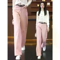 ราคา Long jeans with a straight fit, high waist and thick fit. (1733401091105981859)