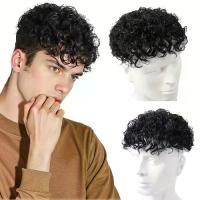 ราคา Men's Afro Curly / Fluffy Human Hair Wig - Lightweight and Breathable 10.16cm Sports Style Realistic and Natural Suitable for All Ages and Races (1733481375512364192)