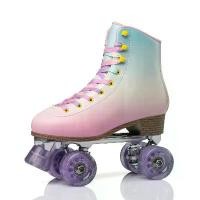 ราคา running outdoors sports shoes Century Fuhu Cross-border Roller Skates Double Row Four-wheel Aluminum Alloy Colorful Girls Advantage Smooth Roller Skates Children (1734147073188661221)