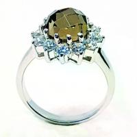 ราคา 【จัดส่งจากประเทศไทย】 ❦แหวนเงินแท้ 925 Sterling Silver หัวพลอยเขียวนิล เหลี่ยมสัปรด CZ White❋ (1734275111052346760)
