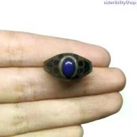 ราคา แหวนหินลาพิสลาซูลี่ แหวนโบราณ เงินเก่า ขนาด 59 Rare Unique Lapis Lazuli Ring Old Silver Size 59 or 9US Jewelry Vintage คลังสินค้า (1733615548465842128)