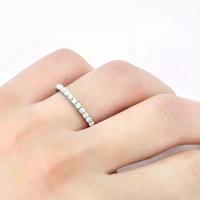 ราคา แหวนแถวประดับเพชรโมอีส Moissanite 0.1กะรัต 3mm ตัวเรือนเงินแท้ 925 sterling silver (1734086453332903638)