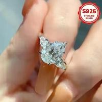 ราคา แหวน MARQUISE ประดับเพชรโมอีส Moissaniteตัวเรือนเงินแท้ 925 sterling silver (1734173304392287958)
