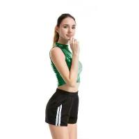 ราคา เสื้อครอปสำหรับผู้หญิง วัสดุเงา เสื้อกั๊กแขนกุดหนัง เสื้อกล้ามกีฬา สีทองและสีเงิน เปล่งประกาย สีเขียวและสีแดง เหมาะสำหรับเสื้อผ้า Sport ออกกำลังกาย Workout (1731072726107786075)
