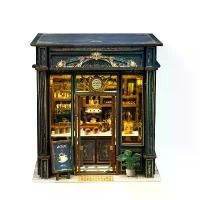 ราคา New Green Crystal Coffee Shop DIY Wooden 3D Puzzle Handmade Assembly Bookend Miniature Model Toy (1733526398066526012)